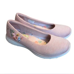 Floral Embroidered Pink Women's Shoes